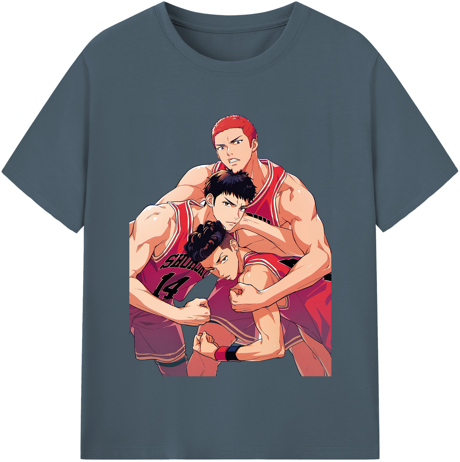 SLAM DUNK／スラムダンク 綿100％半袖Tシャツ（フロントプリント）